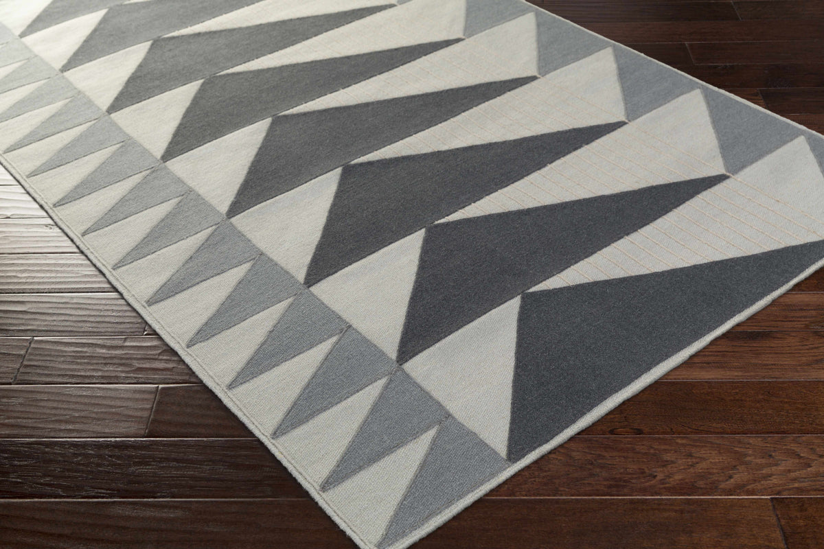 Shipman Gray Geometric Wool Rug - Clearance