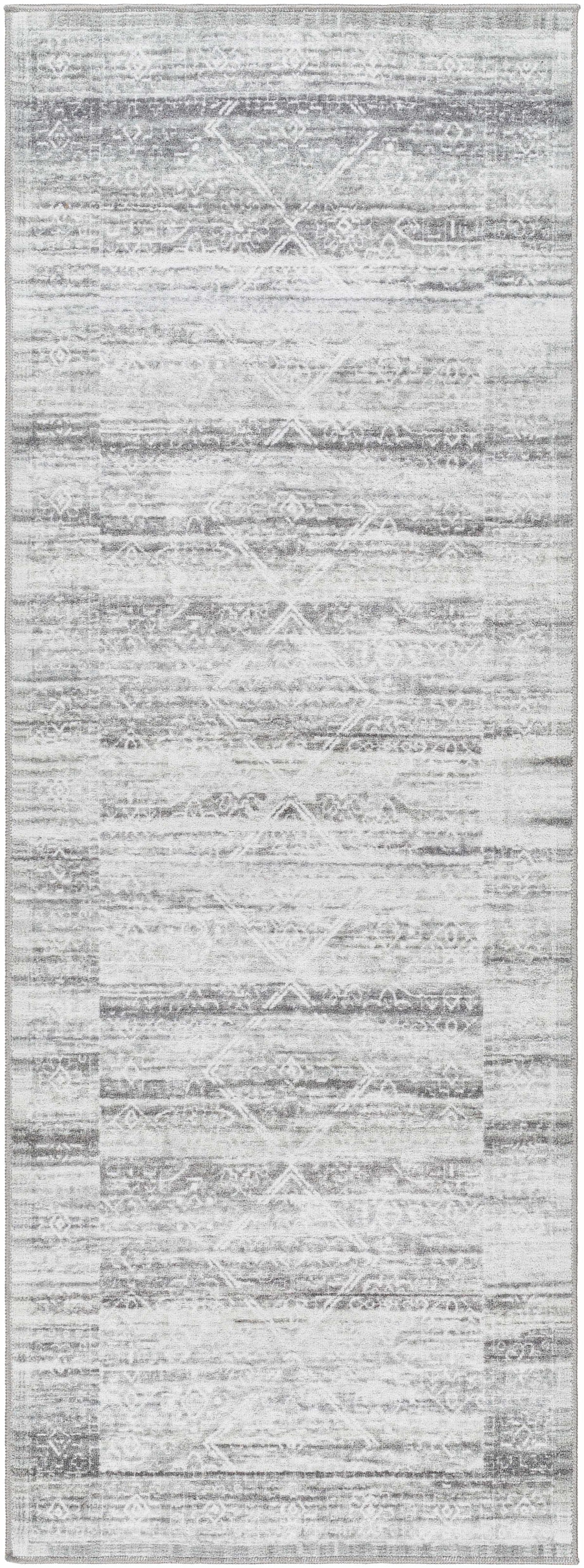 Blake Light Gray Washable Area Rug - Clearance