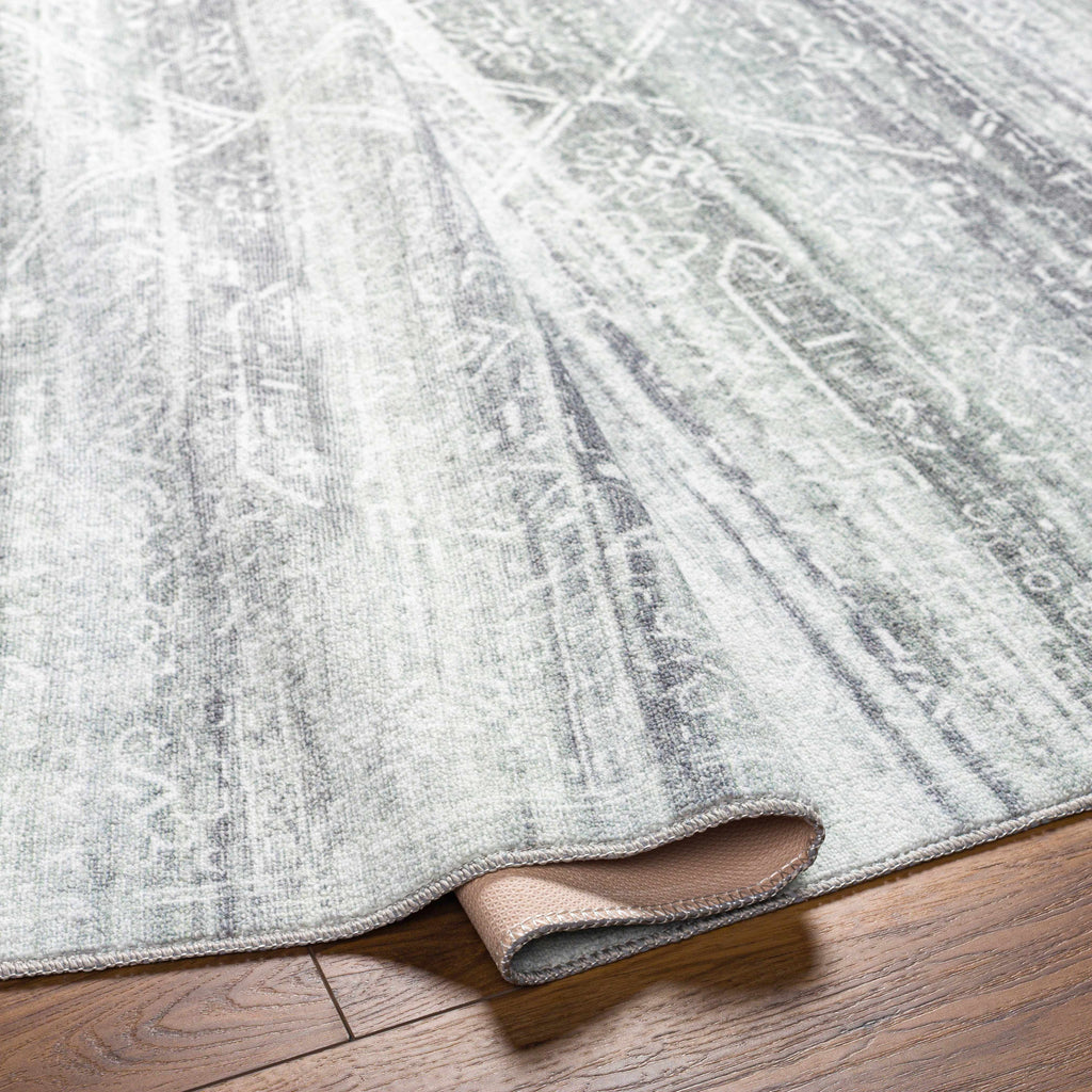 Blake Light Gray Washable Area Rug - Clearance