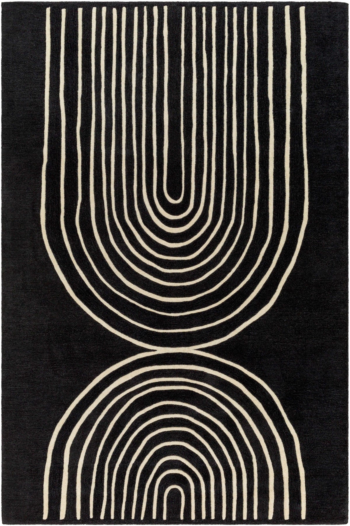 Fuat Black Wool Rug