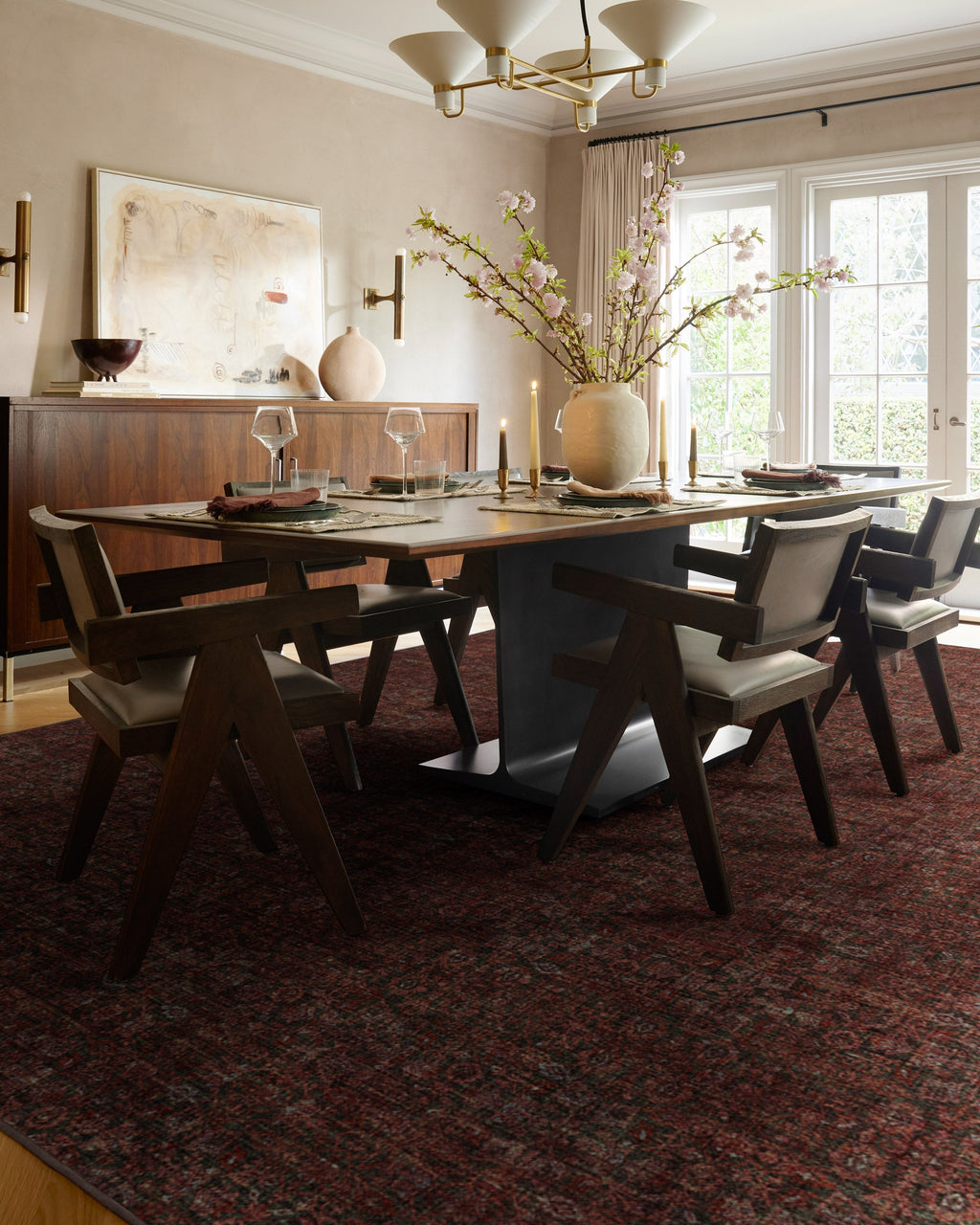 Sierra Charcoal & Burgundy Rug