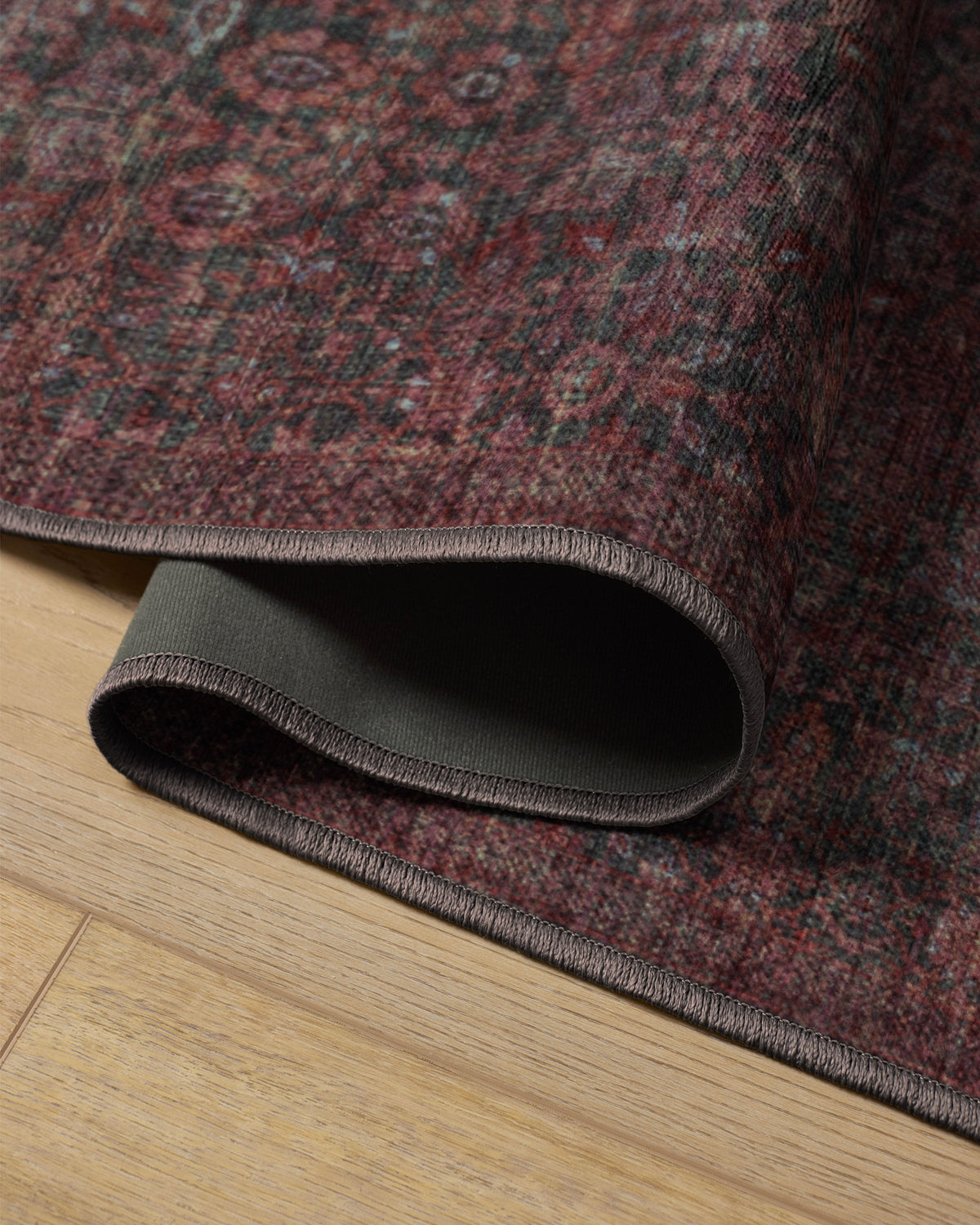 Sierra Charcoal & Burgundy Flatwoven Rug
