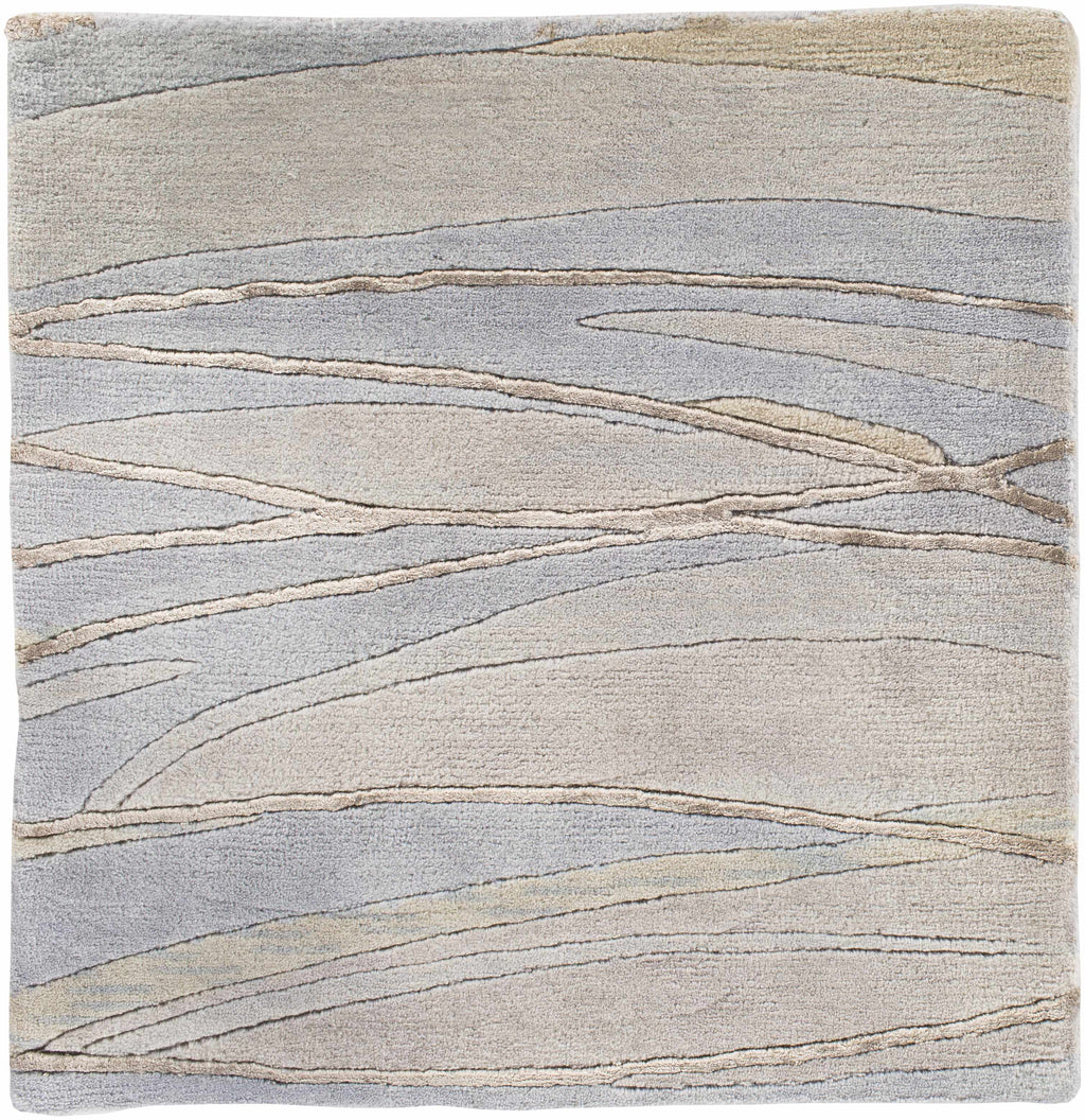 Sinai Light Blue Lined Wool/Viscose Rug - Clearance