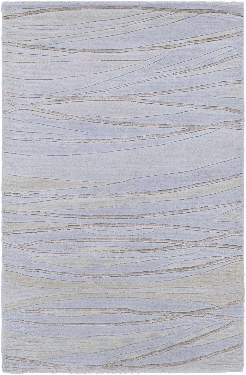 Sinai Light Blue Lined Wool/Viscose Rug - Clearance