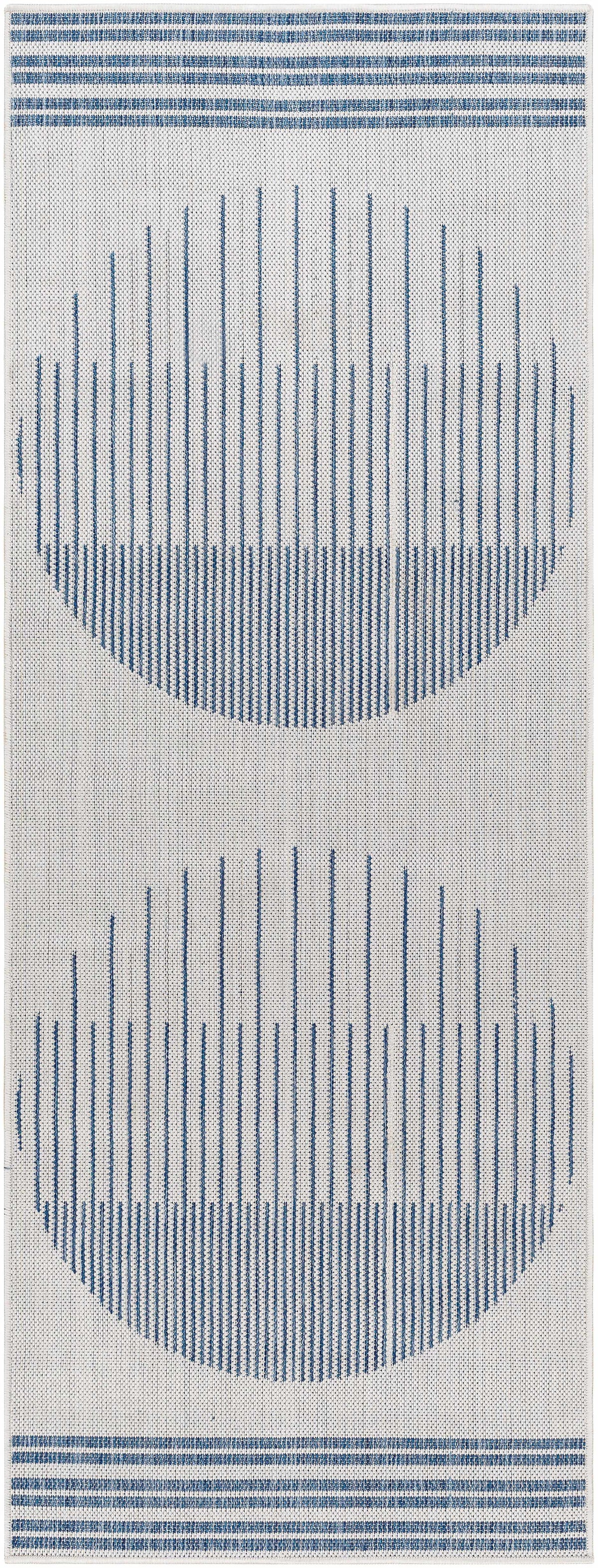 Aviya Blue & Gray Outdoor Area Rug - Clearance