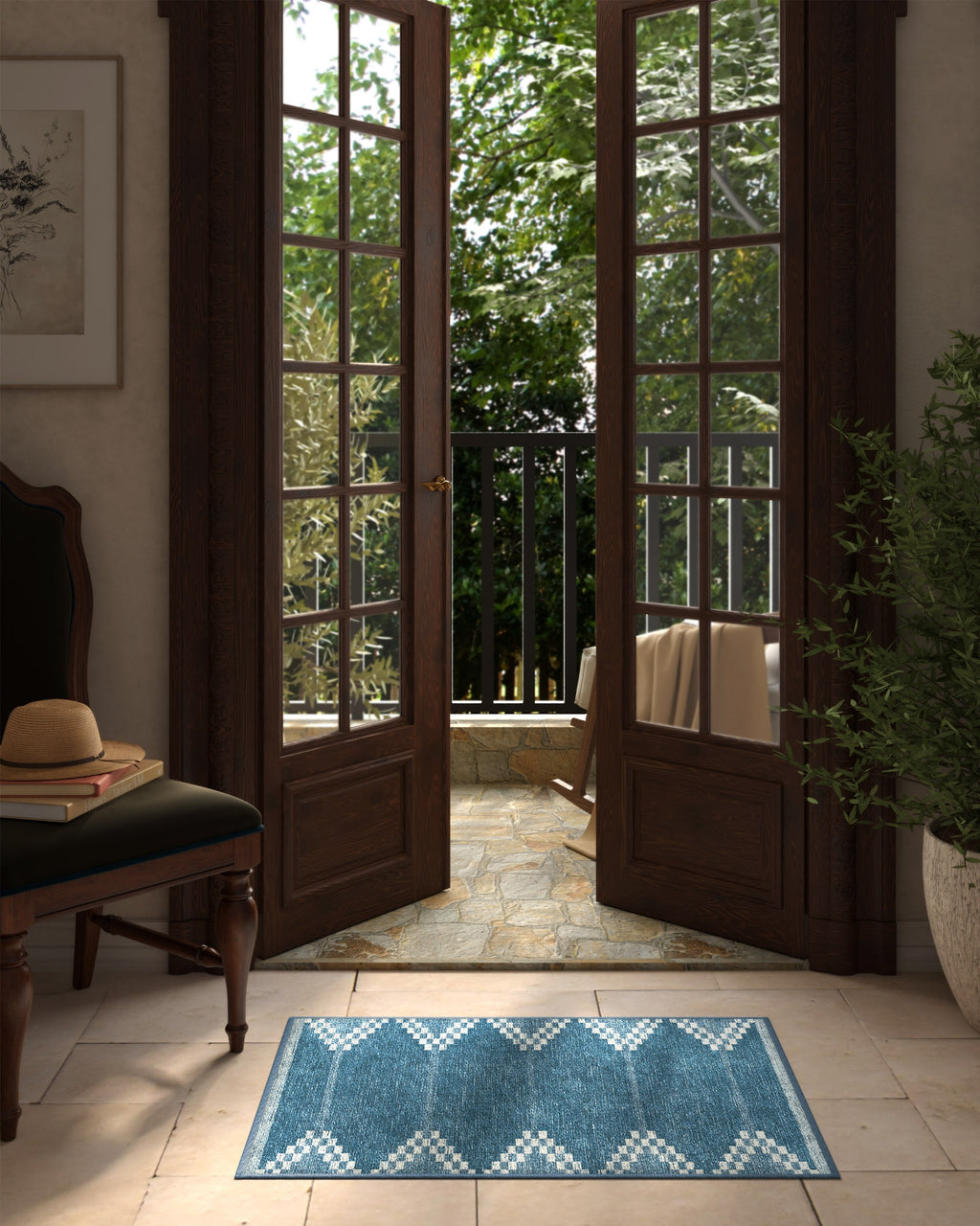 Sloane Blue Flatwoven Rug