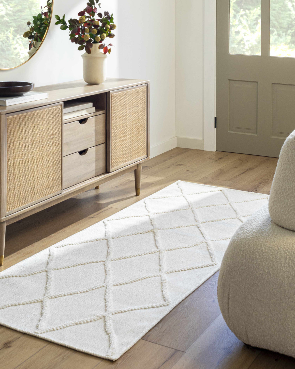 Amani White Washable Rug - Clearance