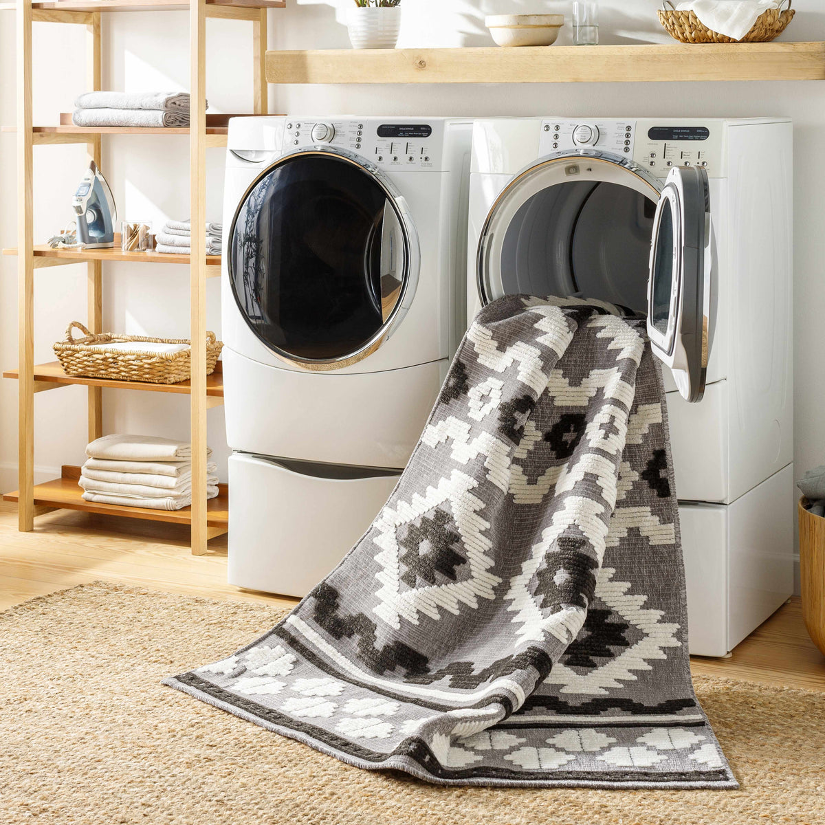 Noki Washable Textured Southwestern Rug - Clearance