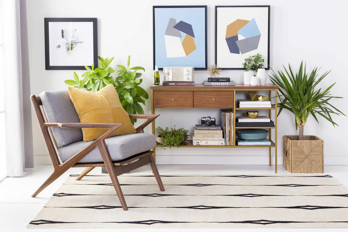 Smartt Beige&Black Premium Wool Rug - Clearance