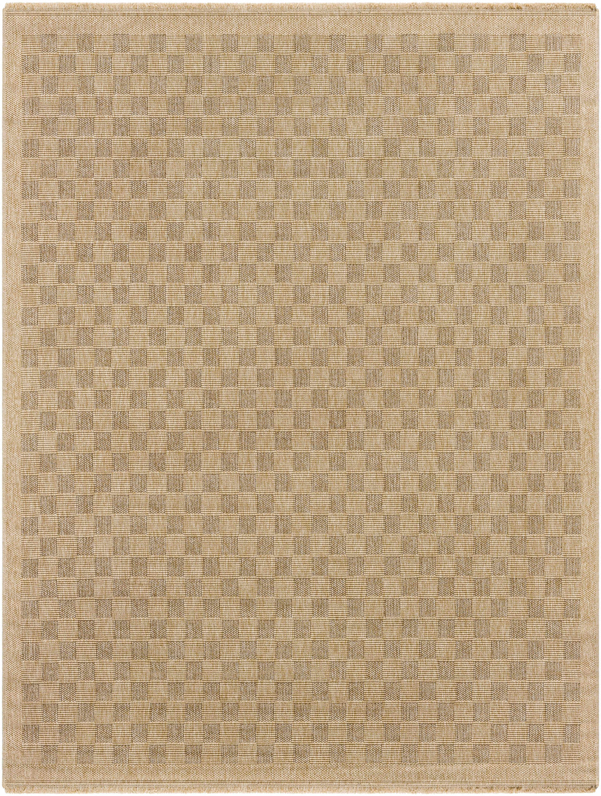 Jurek Beige Checkered Outdoor Area Rug