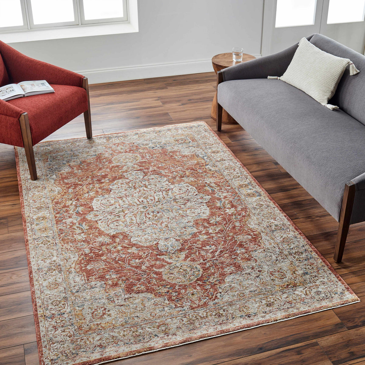 Aman Rust Area Rug - Clearance