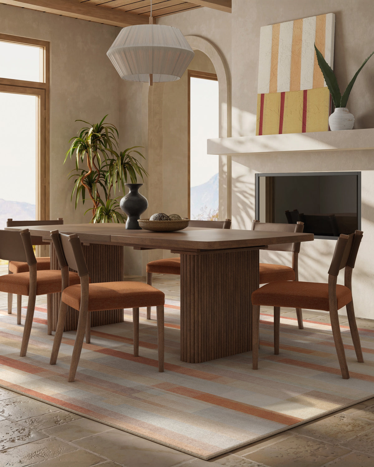 Solar Drift Rust & Grey Rug