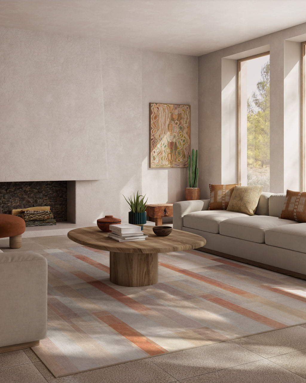 Solar Drift Rust & Grey Rug