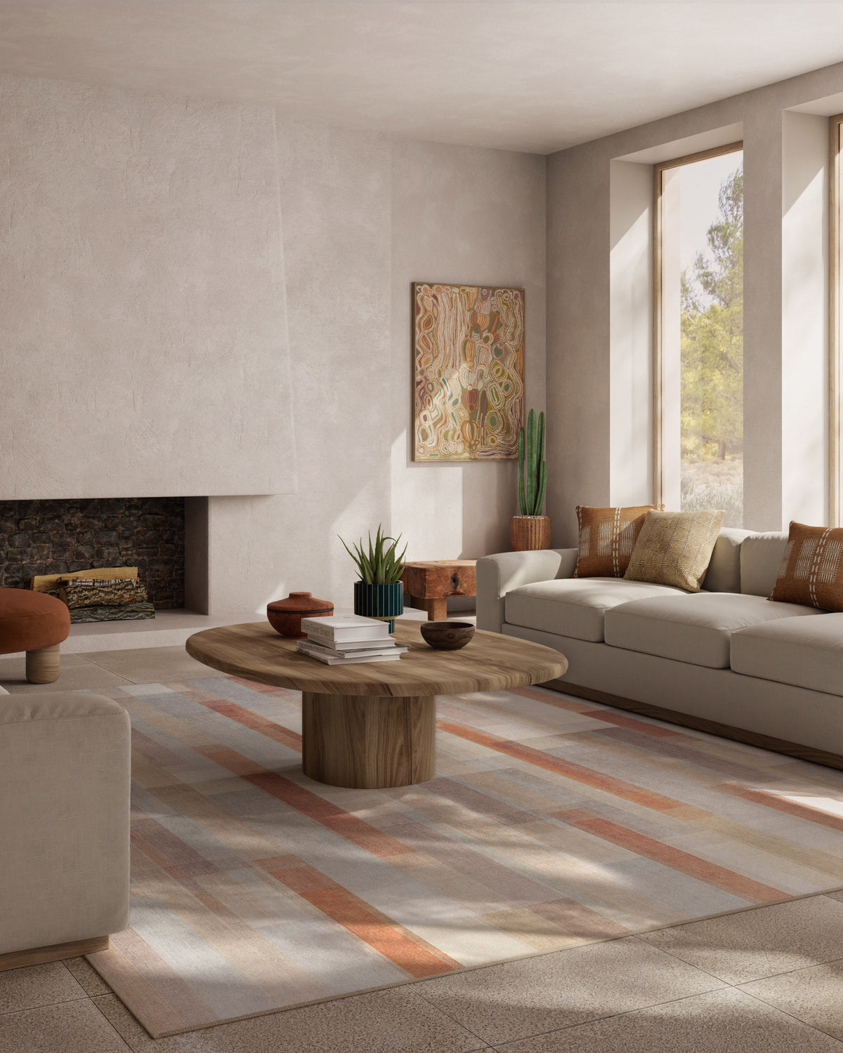 Solar Drift Rust & Grey Rug