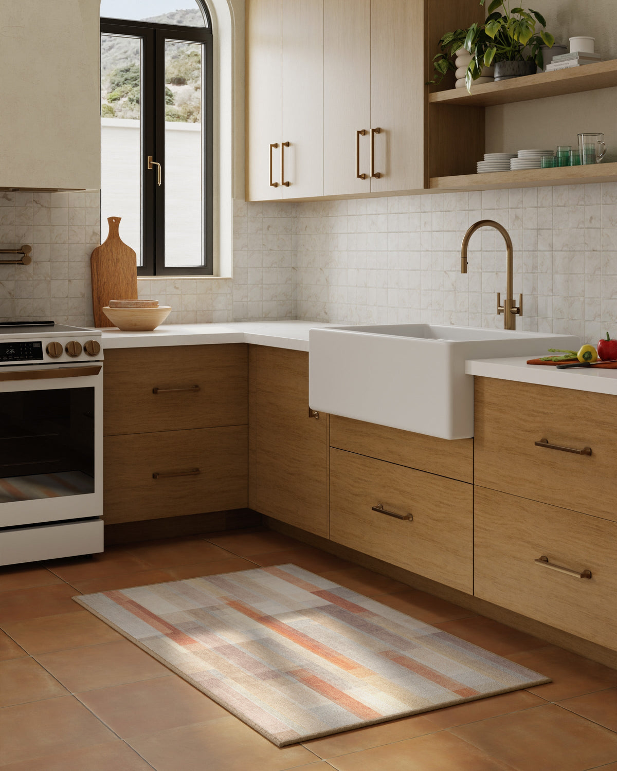 Solar Drift Rust & Grey Flatwoven Rug