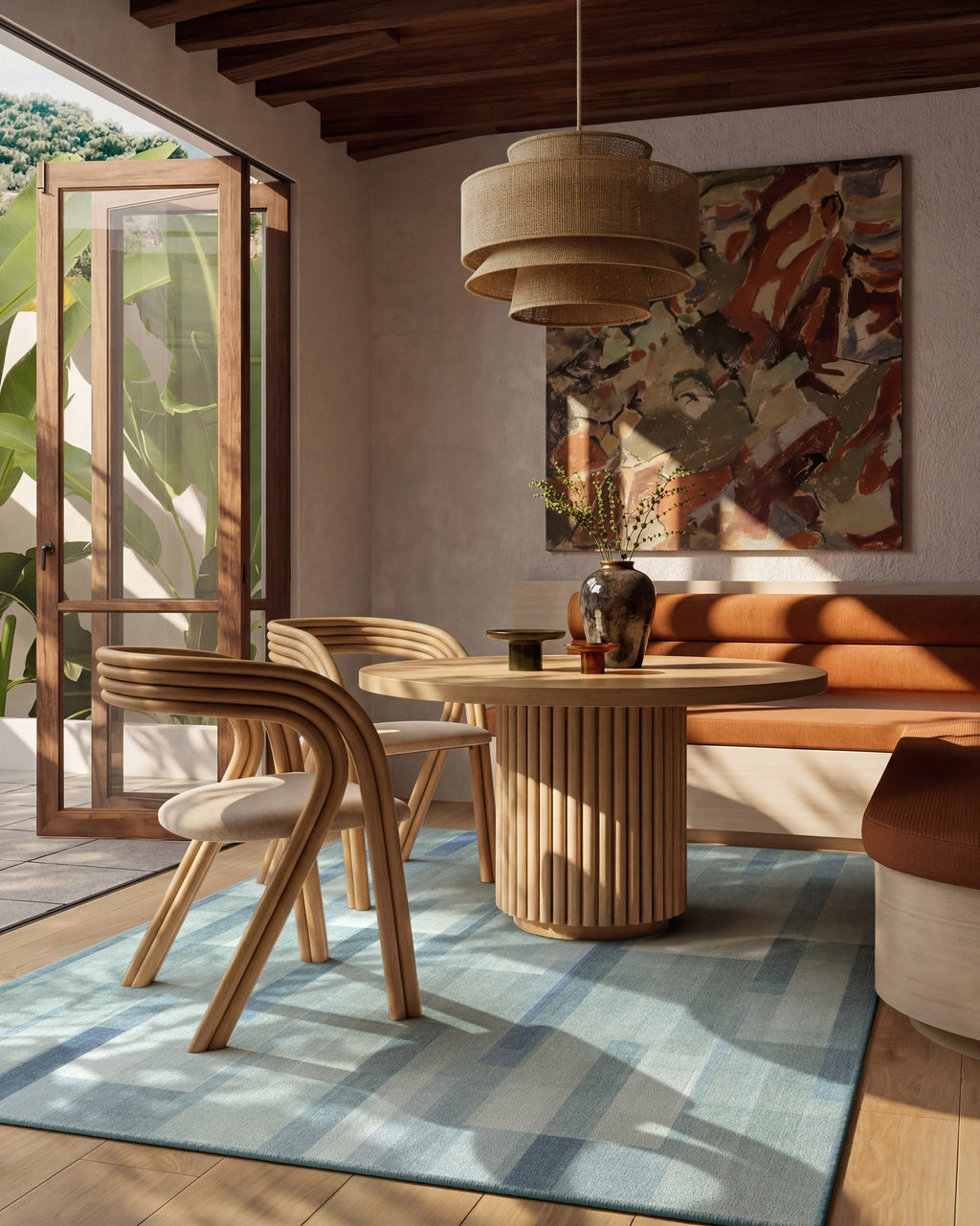 Solar Drift Silver Blue Rug