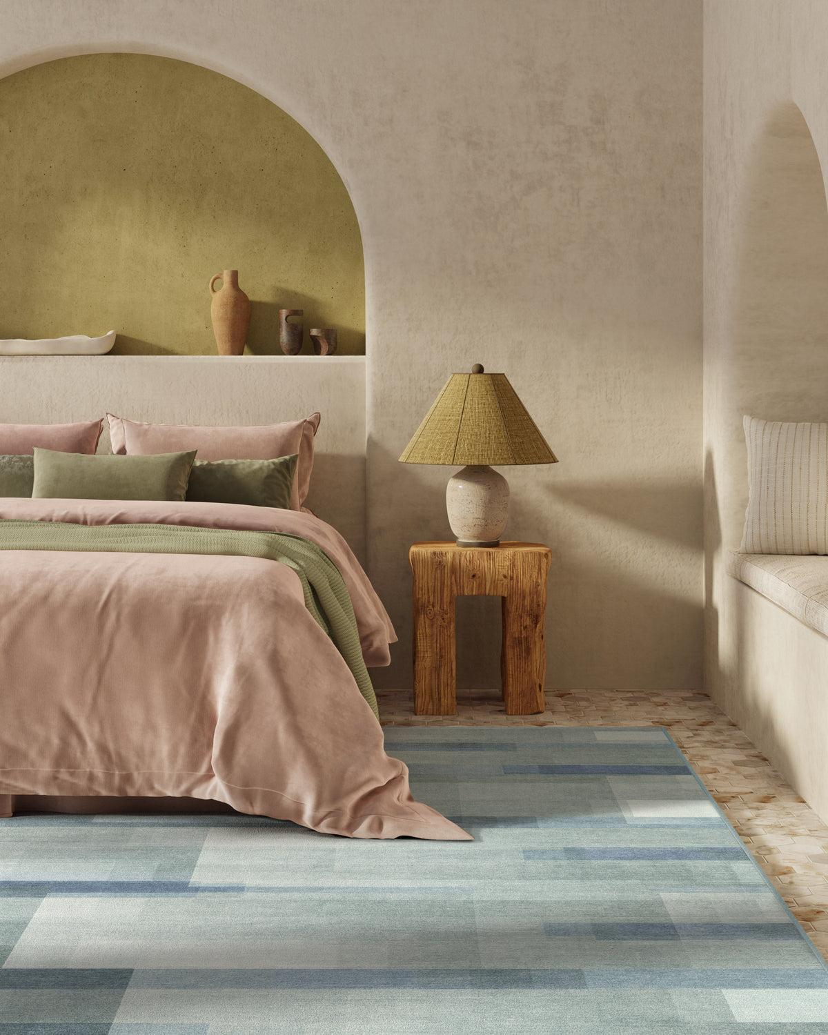 Solar Drift Silver Blue Rug