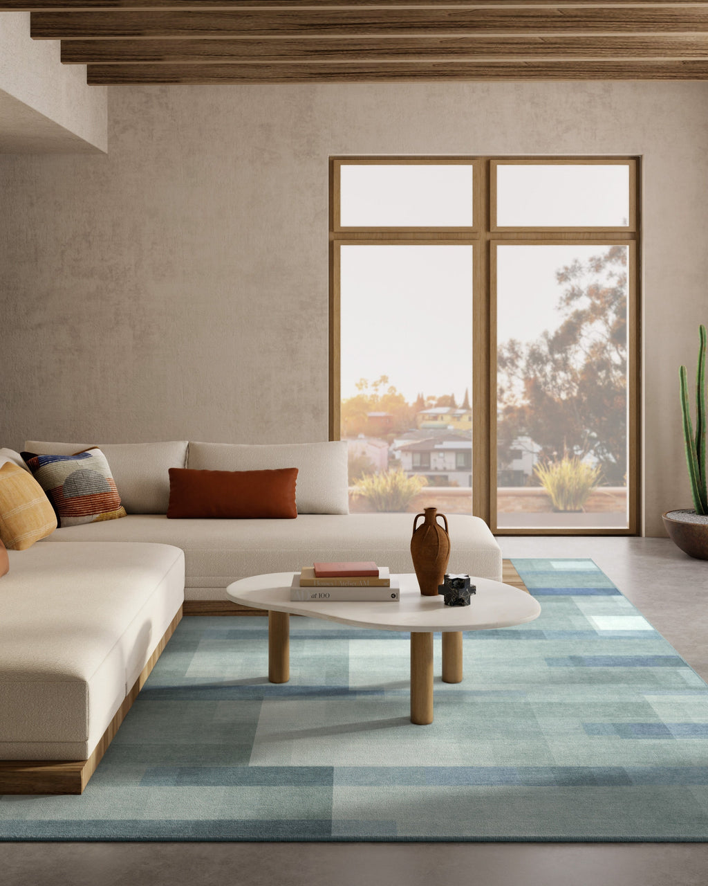 Solar Drift Silver Blue Rug