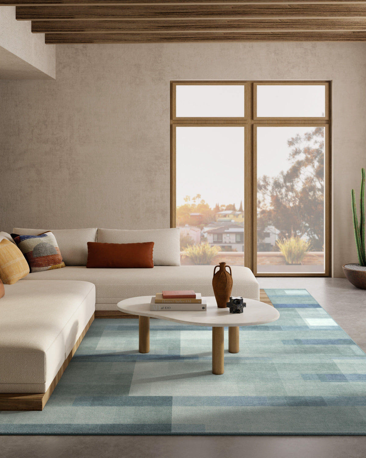 Solar Drift Silver Blue Rug