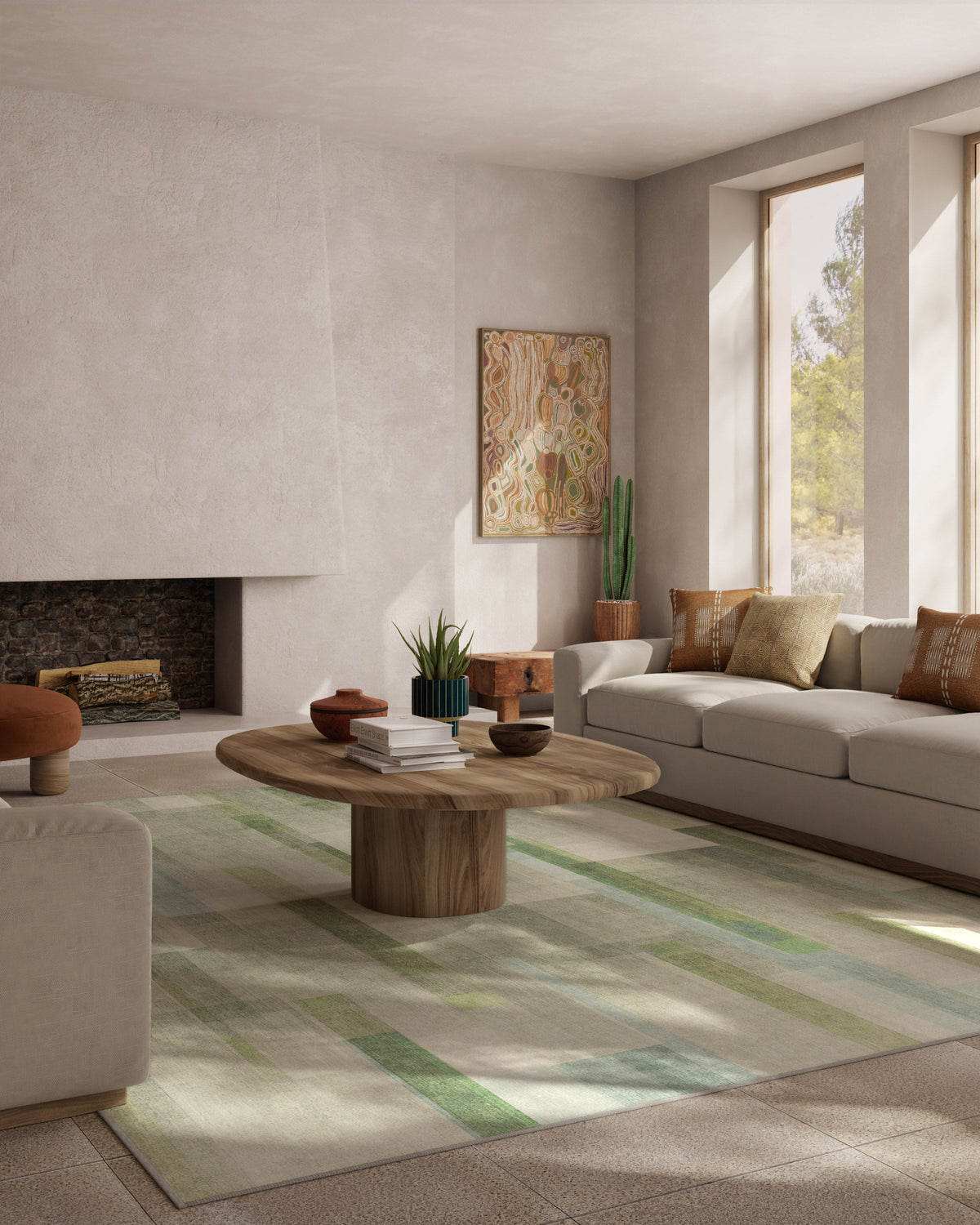 Solar Drift Silver Green Flatwoven Rug