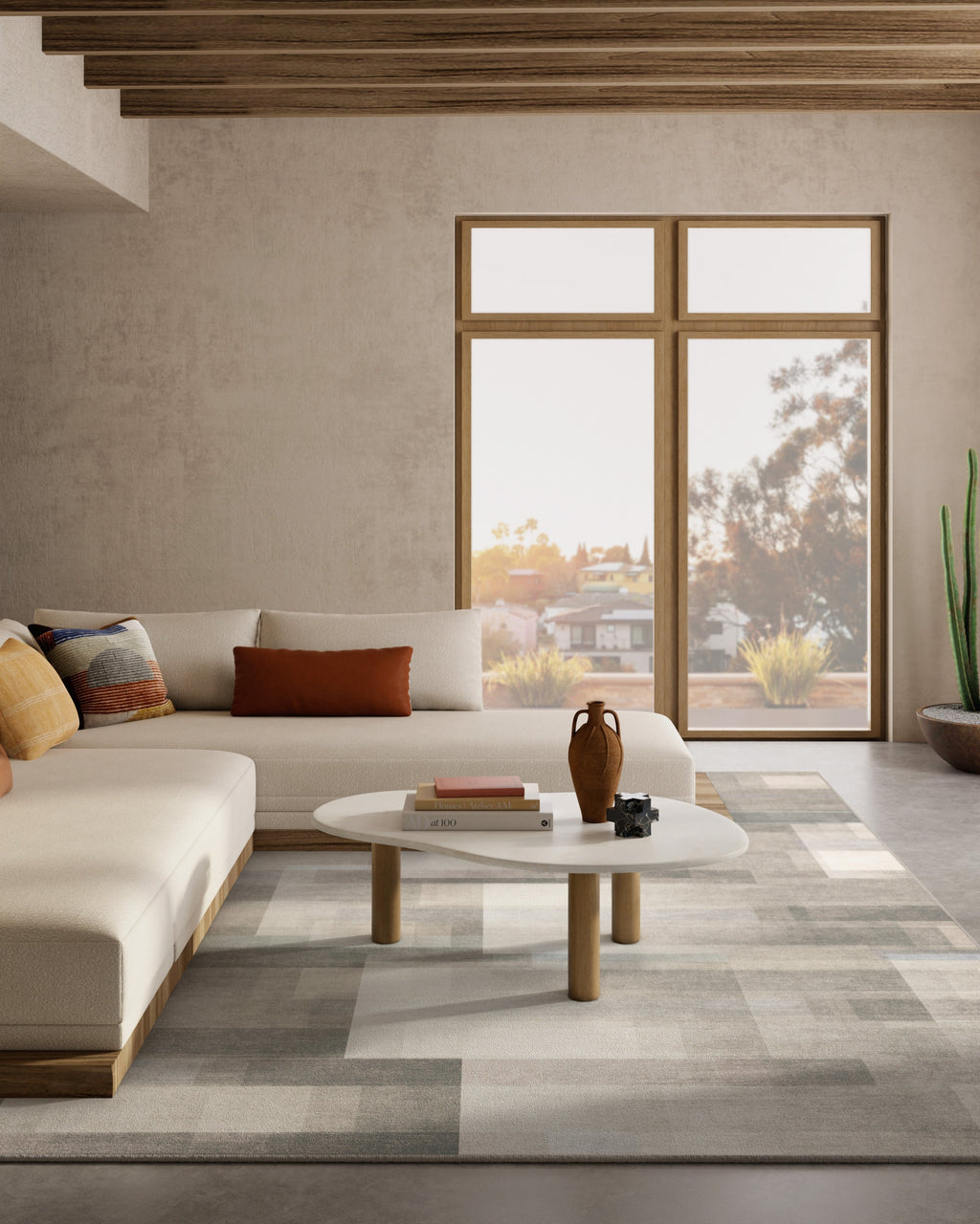 Solar Drift Warm Grey Flatwoven Rug