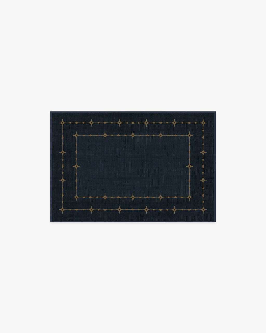 Sparkle Border Dark Navy Flatwoven Rug
