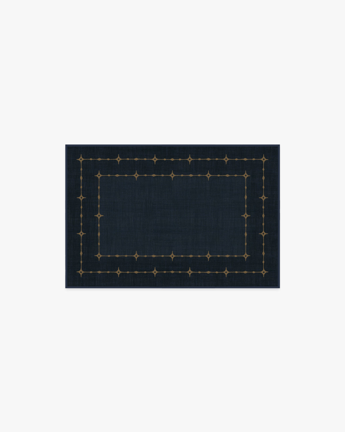 Sparkle Border Dark Navy Flatwoven Rug