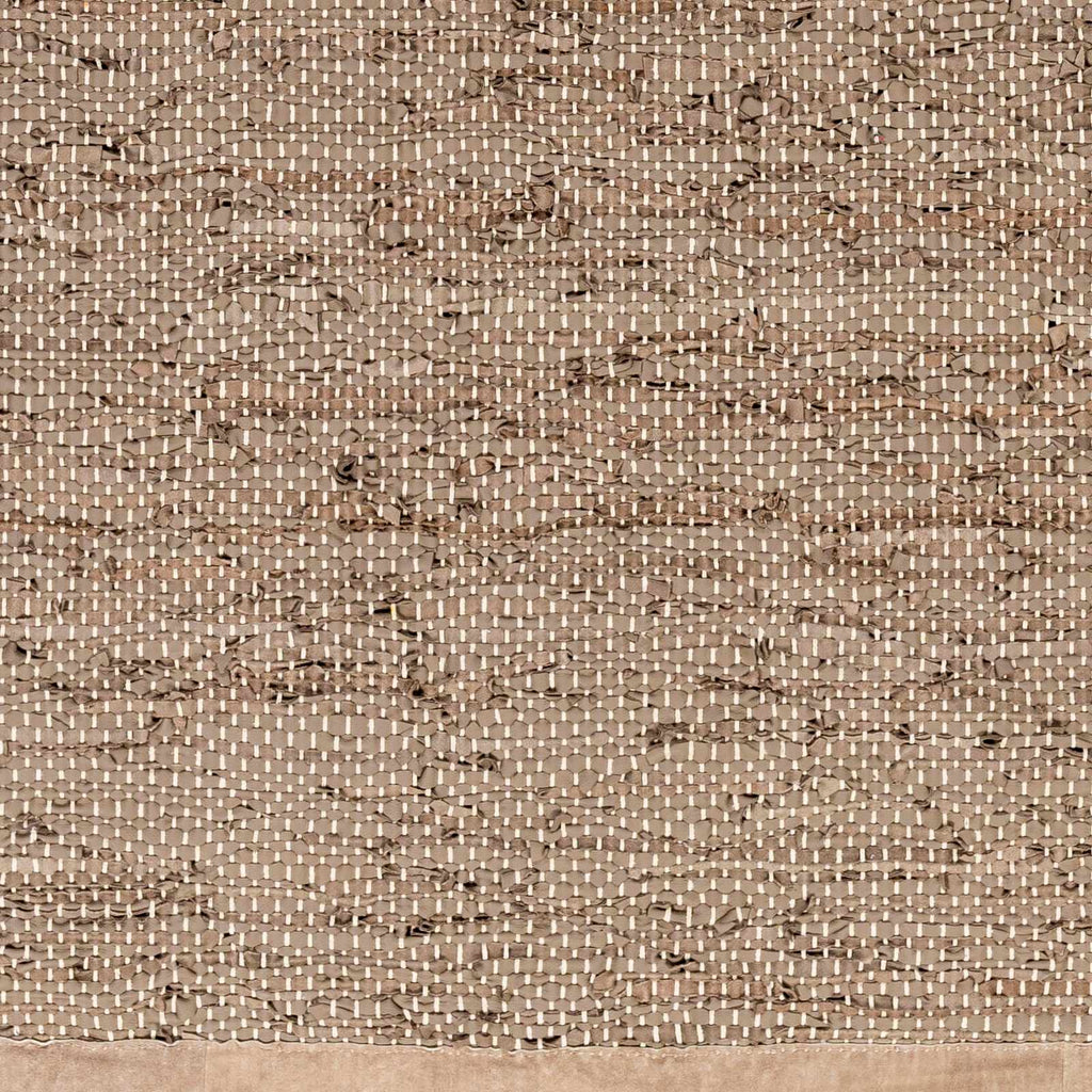 Aneko Khaki Handwoven Leather Rag Carpet - Clearance