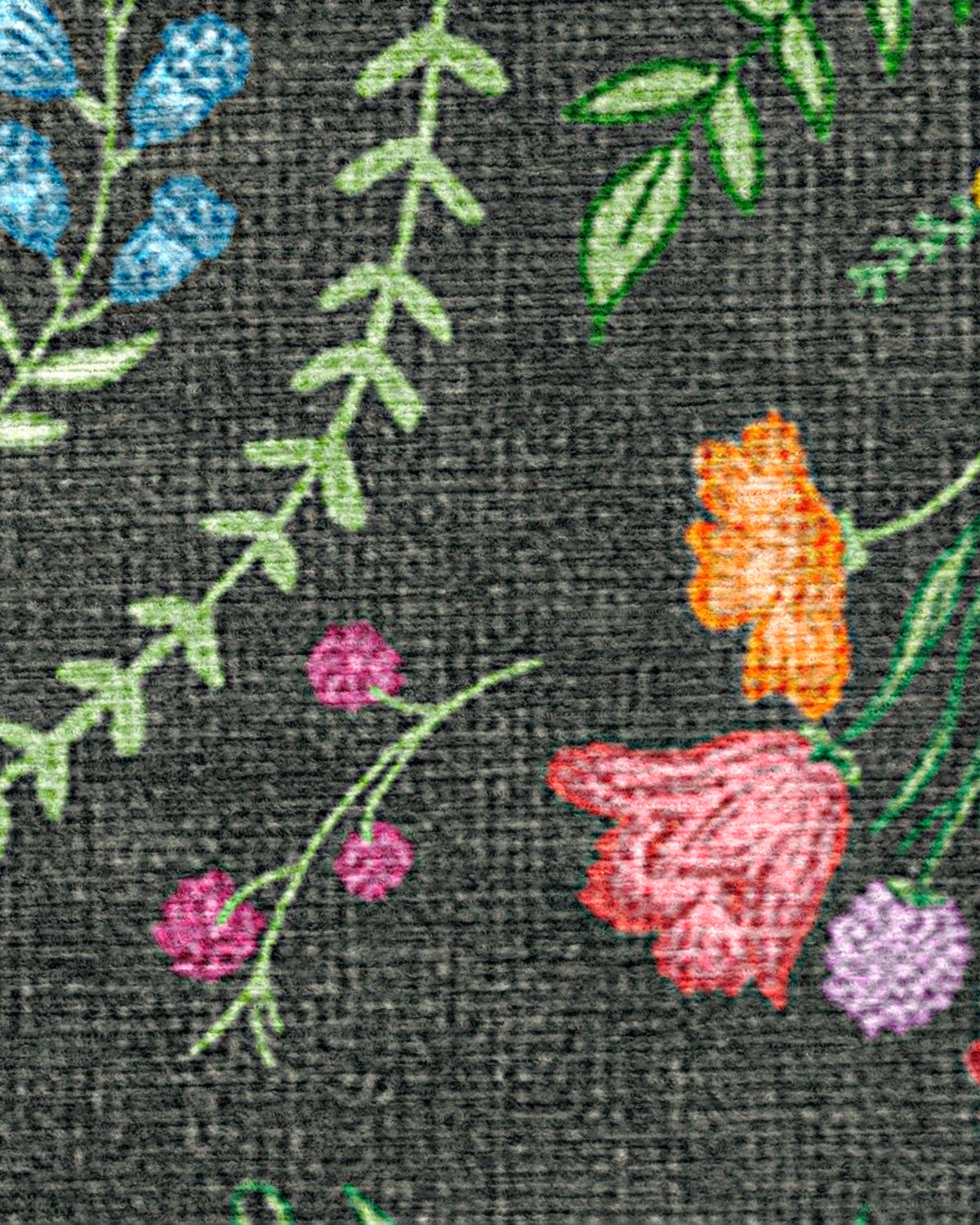 Springtime Lullaby Charcoal Multicolor Flatwoven Rug