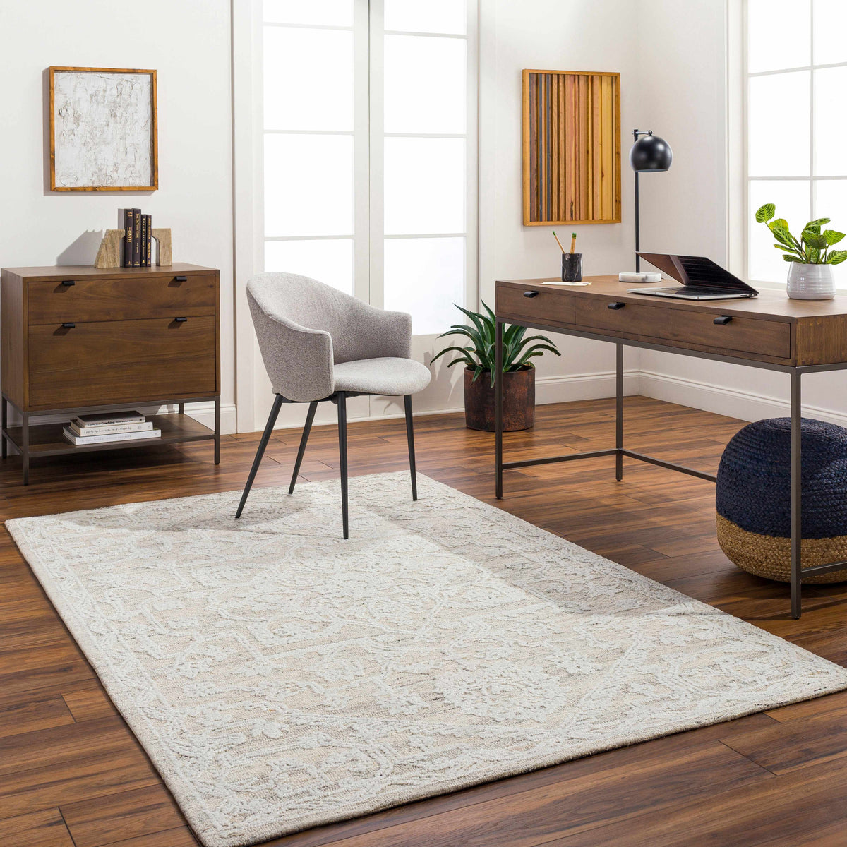 White Derya Area Rug
