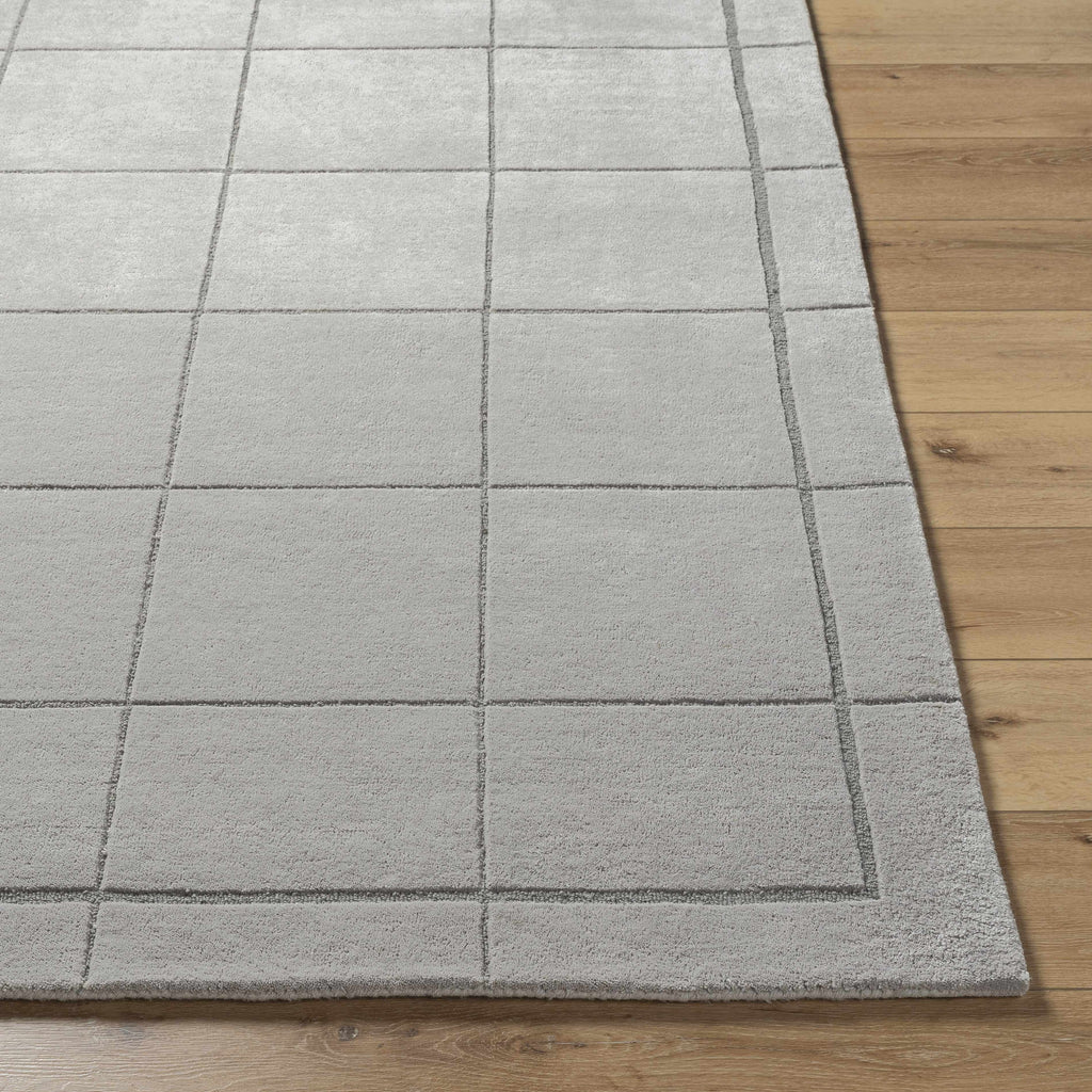 Siarl Gray Checkered Area Rug