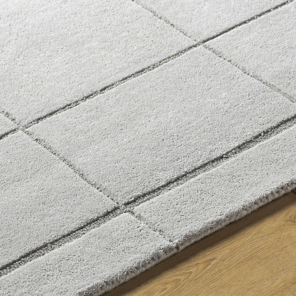 Siarl Gray Checkered Area Rug