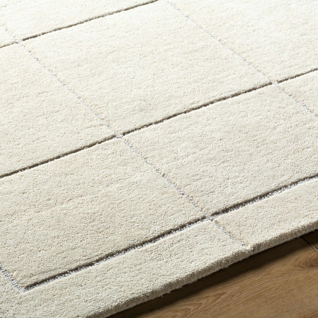 Siarl Cream Checkered Area Rug