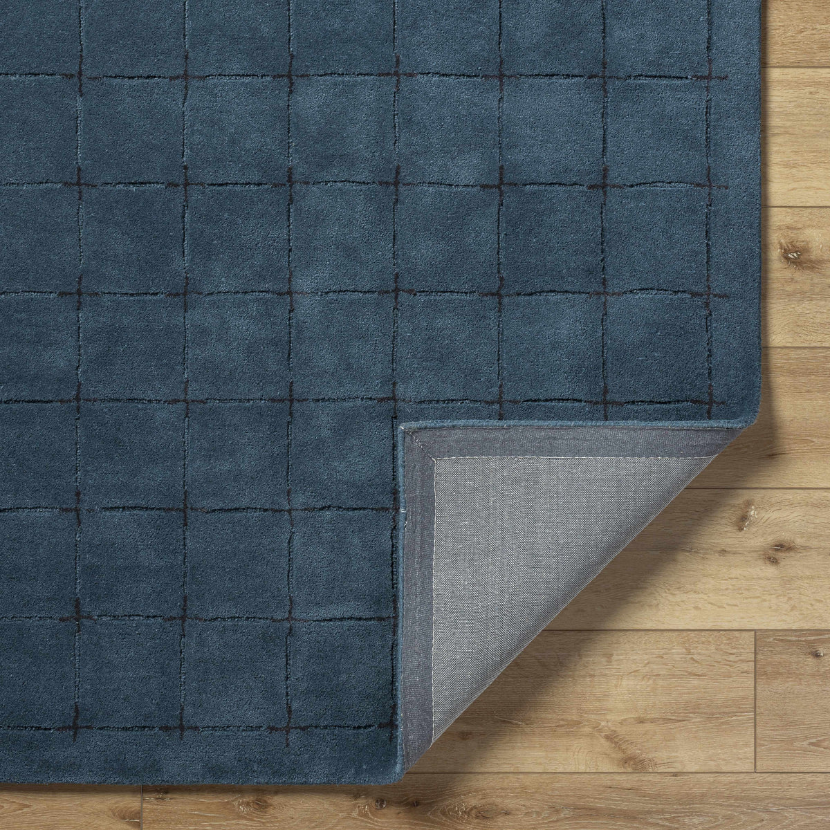 Sanvi Navy Wool Area Rug