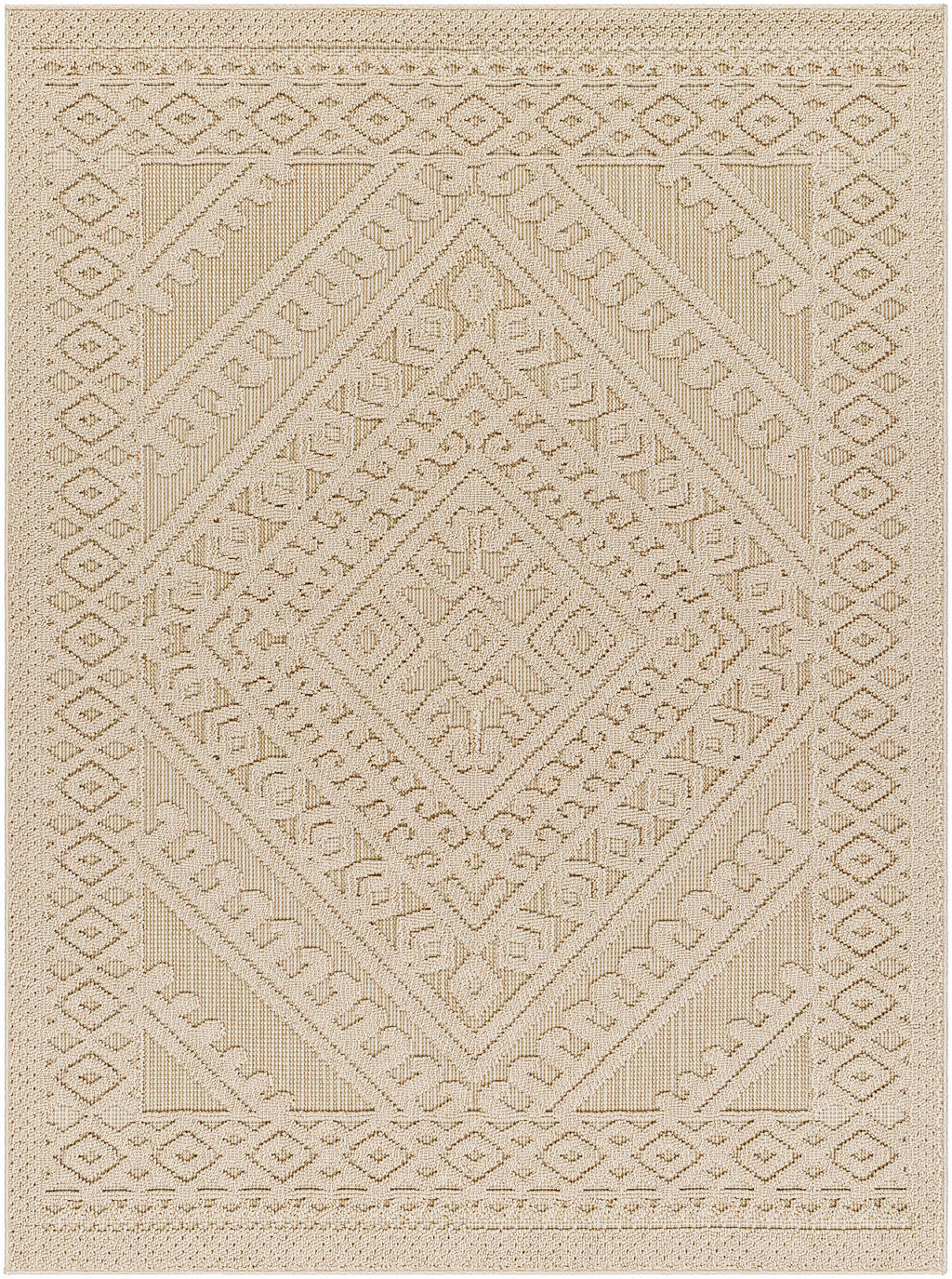 Hibah Bone Outdoor Area Rug - Clearance