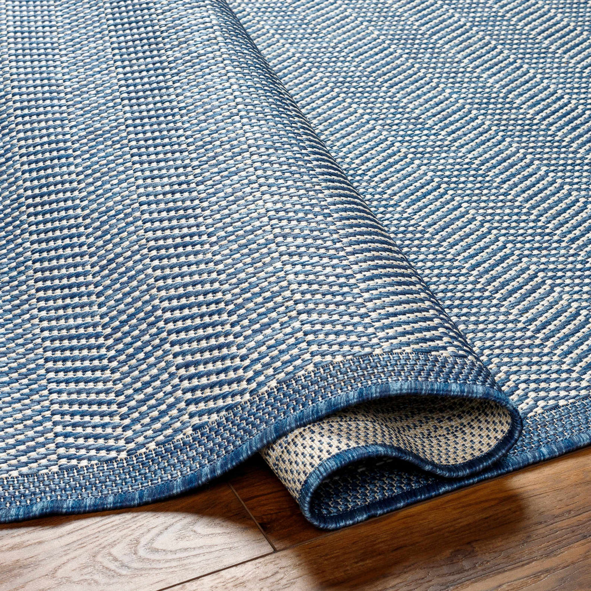 Genet Blue Outdoor Area Rug - Clearance