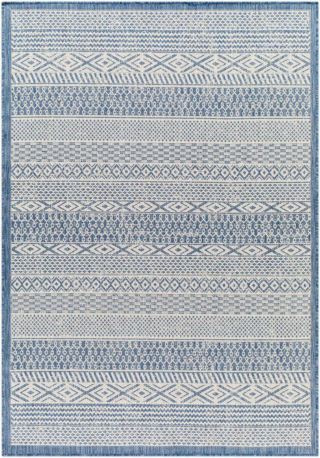 Humla Blue Aztec Outdoor Area Rug - Clearance