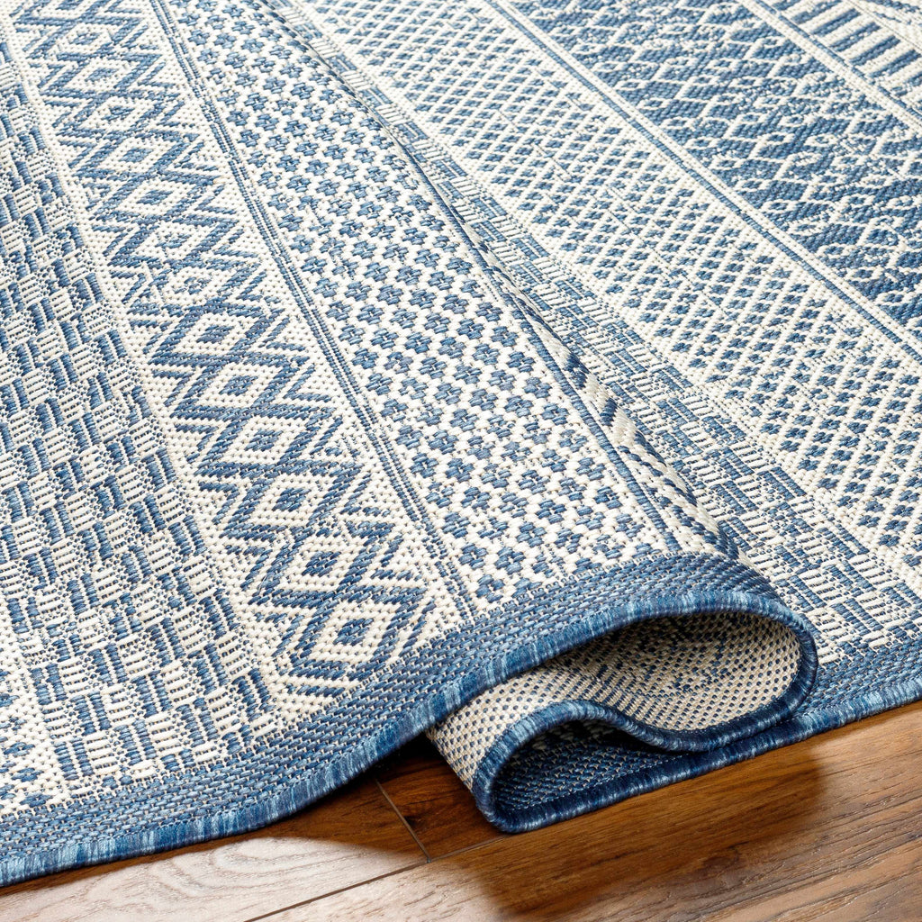 Humla Blue Aztec Outdoor Area Rug - Clearance