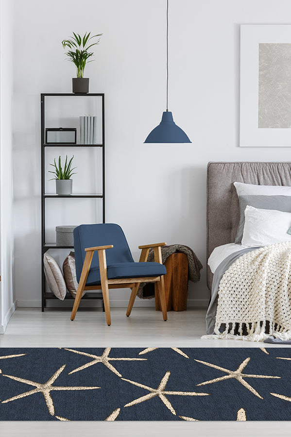 Starfish Navy Rug