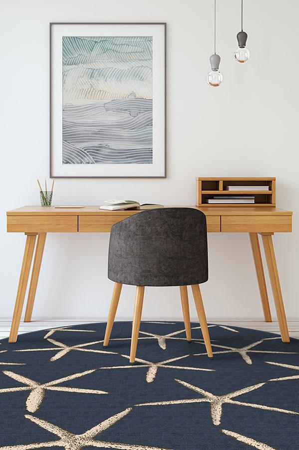 Starfish Navy Flatwoven Rug