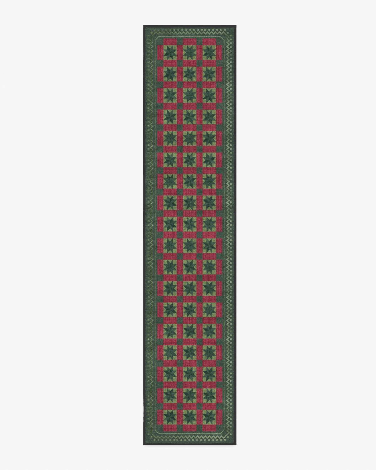 Starling Green & Red Rug