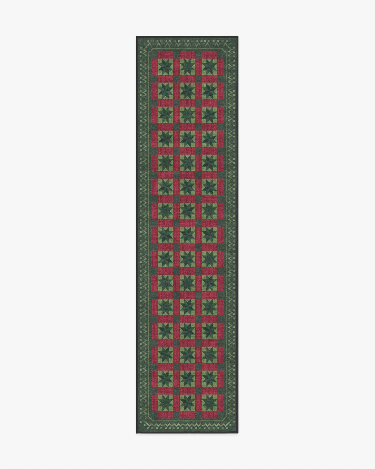 Starling Green & Red Rug