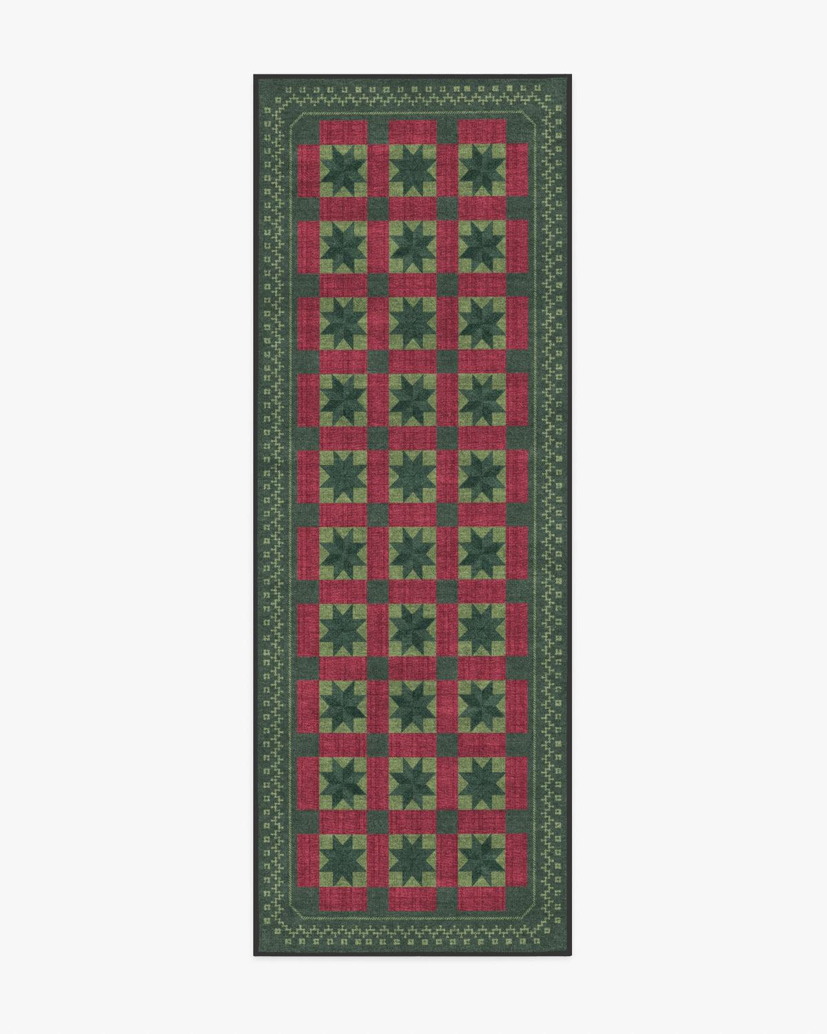 Starling Green & Red Rug