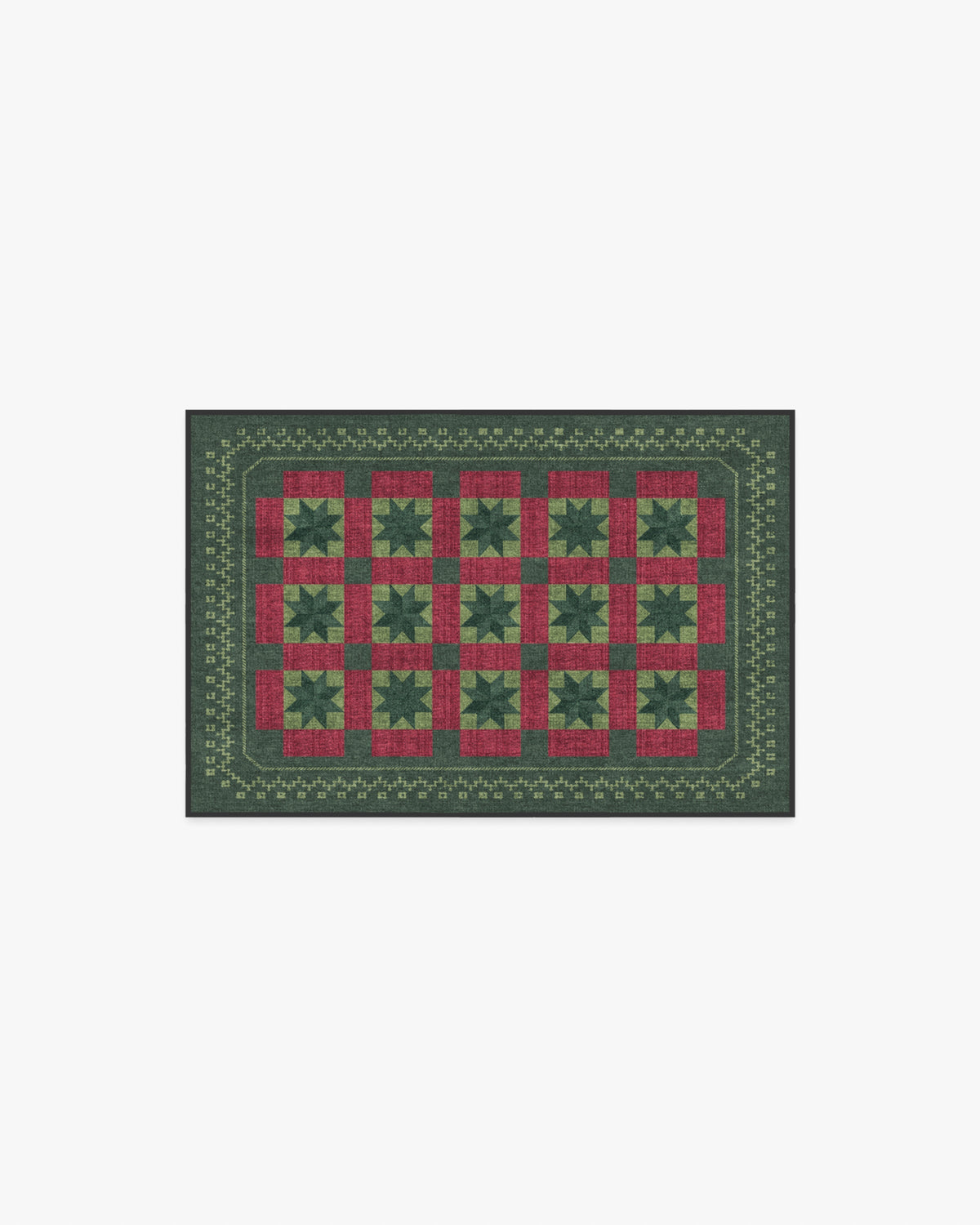Starling Green & Red Flatwoven Rug