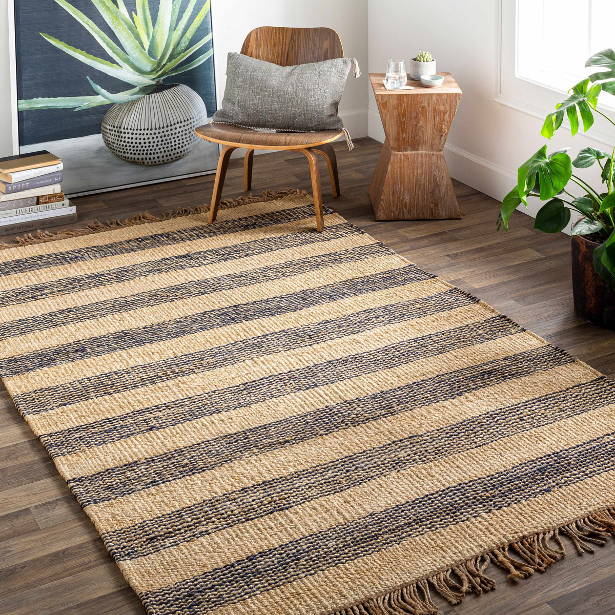 Stapleford Striped Jute Carpet - Clearance