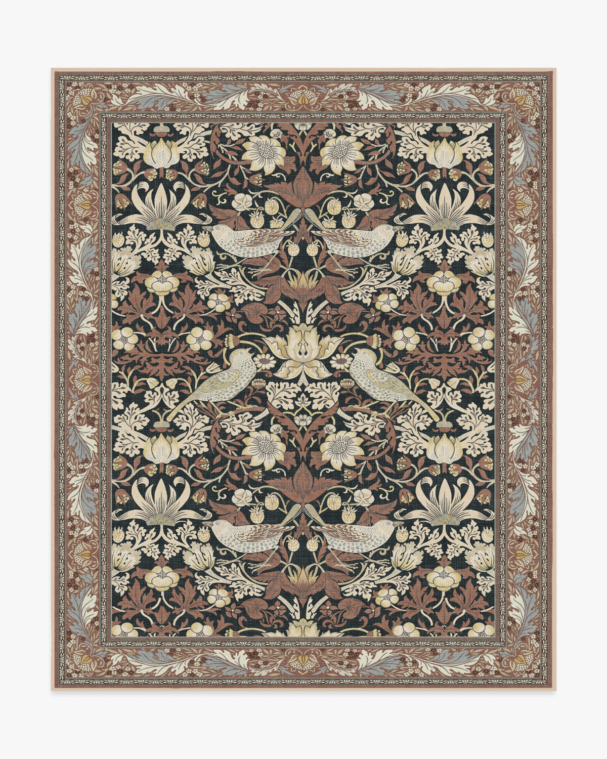 Strawberry Thief Black & Amber Rug by Morris & Co.
