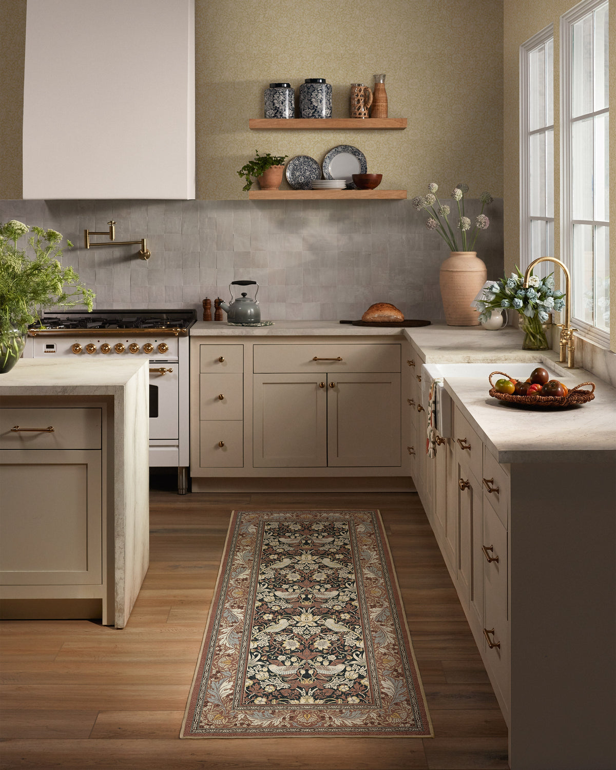 Strawberry Thief Black & Amber Rug by Morris & Co.