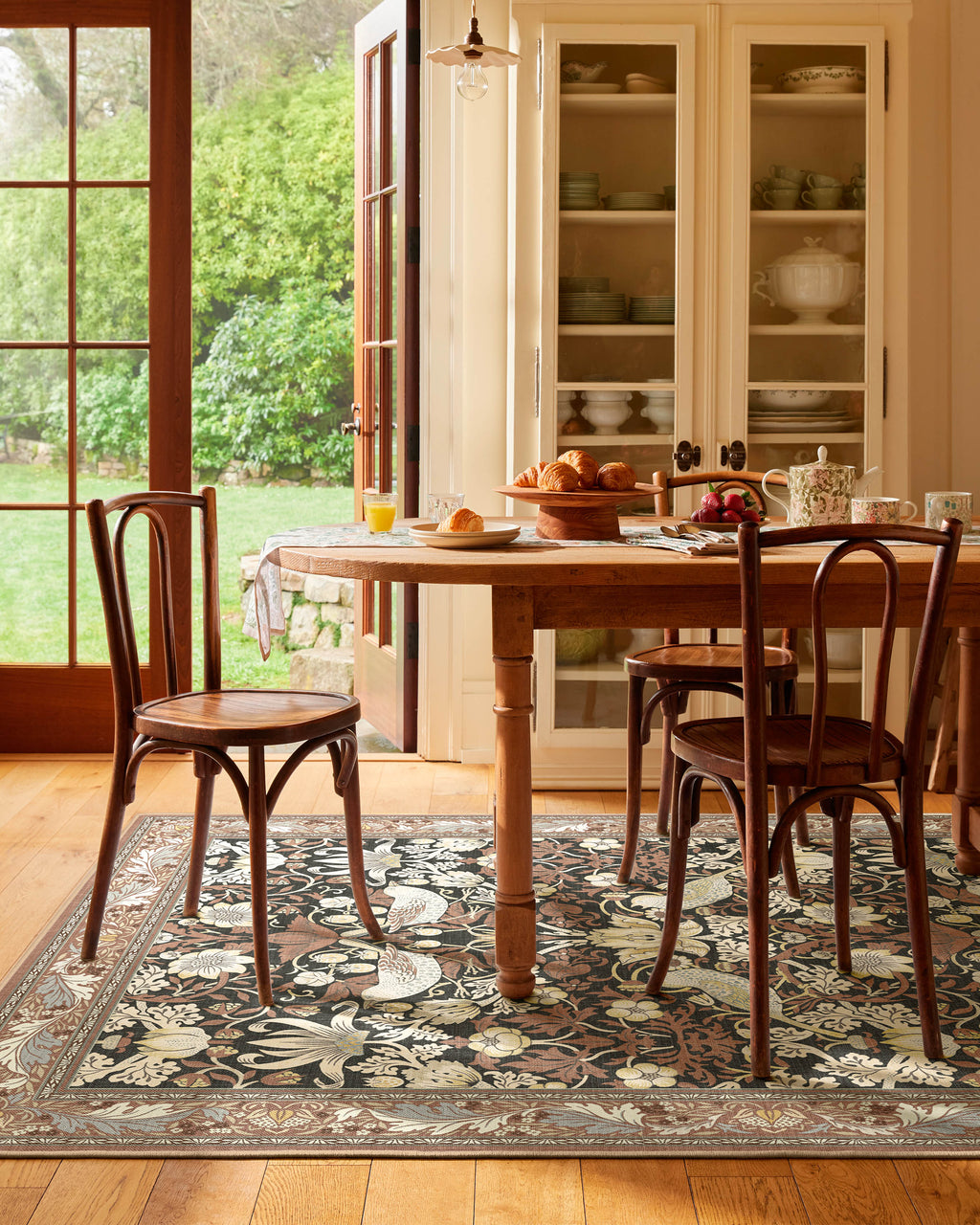 Strawberry Thief Black & Amber Rug by Morris & Co.