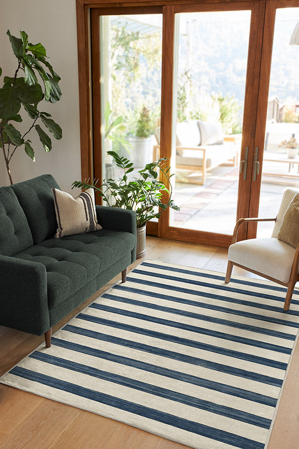 Sumi Sailor Stripe Navy Rug