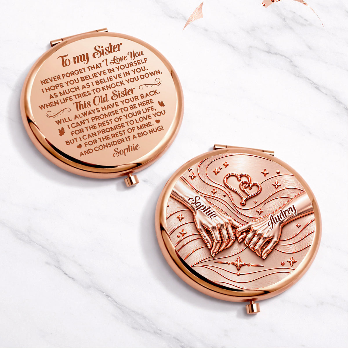 A Big Hug For My Sister - Personalize Compact Mirror